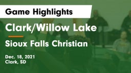 Clark/Willow Lake  vs Sioux Falls Christian  Game Highlights - Dec. 18, 2021