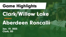 Clark/Willow Lake  vs Aberdeen Roncalli  Game Highlights - Jan. 19, 2023