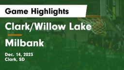 Clark/Willow Lake  vs Milbank  Game Highlights - Dec. 14, 2023