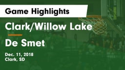 Clark/Willow Lake  vs De Smet  Game Highlights - Dec. 11, 2018