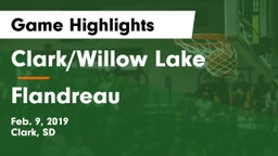 Clark/Willow Lake  vs Flandreau  Game Highlights - Feb. 9, 2019