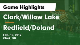 Clark/Willow Lake  vs Redfield/Doland  Game Highlights - Feb. 15, 2019