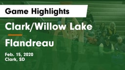 Clark/Willow Lake  vs Flandreau  Game Highlights - Feb. 15, 2020