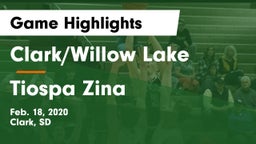 Clark/Willow Lake  vs Tiospa Zina  Game Highlights - Feb. 18, 2020
