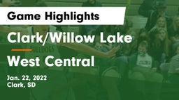 Clark/Willow Lake  vs West Central  Game Highlights - Jan. 22, 2022