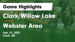 Clark/Willow Lake  vs Webster Area  Game Highlights - Feb. 21, 2022