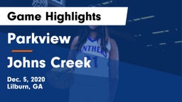 Parkview  vs Johns Creek  Game Highlights - Dec. 5, 2020