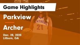 Parkview  vs Archer  Game Highlights - Dec. 28, 2020