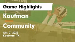 Kaufman  vs Community  Game Highlights - Oct. 7, 2022