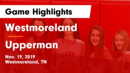 Westmoreland  vs Upperman Game Highlights - Nov. 19, 2019