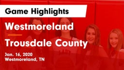 Westmoreland  vs Trousdale County  Game Highlights - Jan. 16, 2020