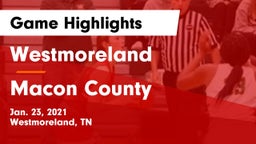 Westmoreland  vs Macon County  Game Highlights - Jan. 23, 2021