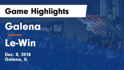 Galena  vs Le-Win Game Highlights - Dec. 8, 2018