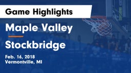 Maple Valley  vs Stockbridge  Game Highlights - Feb. 16, 2018