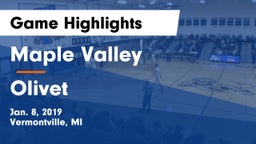 Maple Valley  vs Olivet  Game Highlights - Jan. 8, 2019