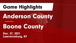 Anderson County  vs Boone County  Game Highlights - Dec. 27, 2021