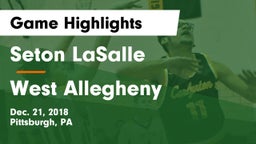 Seton LaSalle  vs West Allegheny  Game Highlights - Dec. 21, 2018