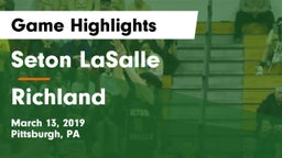 Seton LaSalle  vs Richland  Game Highlights - March 13, 2019