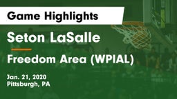 Seton LaSalle  vs Freedom Area  (WPIAL) Game Highlights - Jan. 21, 2020