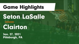 Seton LaSalle  vs Clairton  Game Highlights - Jan. 27, 2021