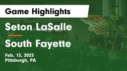 Seton LaSalle  vs South Fayette  Game Highlights - Feb. 13, 2023