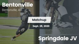 Matchup: Bentonville High vs. Springdale JV 2020