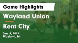 Wayland Union  vs Kent City  Game Highlights - Jan. 4, 2019