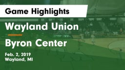 Wayland Union  vs Byron Center  Game Highlights - Feb. 2, 2019