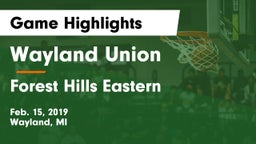 Wayland Union  vs Forest Hills Eastern  Game Highlights - Feb. 15, 2019
