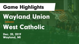 Wayland Union  vs West Catholic  Game Highlights - Dec. 20, 2019