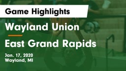 Wayland Union  vs East Grand Rapids  Game Highlights - Jan. 17, 2020