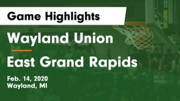 Wayland Union  vs East Grand Rapids  Game Highlights - Feb. 14, 2020