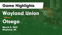 Wayland Union  vs Otsego Game Highlights - March 8, 2023