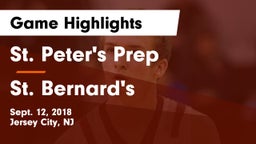 St. Peter's Prep  vs St. Bernard's  Game Highlights - Sept. 12, 2018
