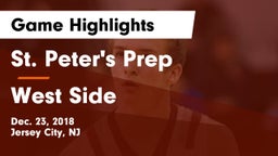 St. Peter's Prep  vs West Side Game Highlights - Dec. 23, 2018