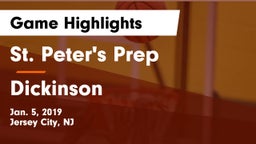 St. Peter's Prep  vs Dickinson  Game Highlights - Jan. 5, 2019