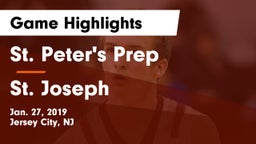 St. Peter's Prep  vs St. Joseph  Game Highlights - Jan. 27, 2019