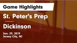 St. Peter's Prep  vs Dickinson  Game Highlights - Jan. 29, 2019