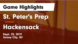 St. Peter's Prep  vs Hackensack  Game Highlights - Sept. 25, 2019
