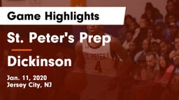 St. Peter's Prep  vs Dickinson  Game Highlights - Jan. 11, 2020