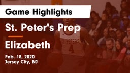 St. Peter's Prep  vs Elizabeth  Game Highlights - Feb. 18, 2020