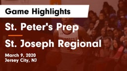 St. Peter's Prep  vs St. Joseph Regional  Game Highlights - March 9, 2020