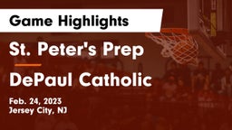 St. Peter's Prep  vs DePaul Catholic  Game Highlights - Feb. 24, 2023