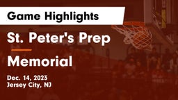 St. Peter's Prep  vs Memorial  Game Highlights - Dec. 14, 2023