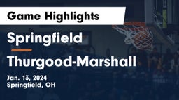 Springfield  vs Thurgood-Marshall  Game Highlights - Jan. 13, 2024