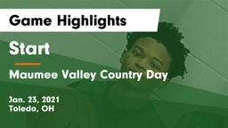 Start  vs Maumee Valley Country Day  Game Highlights - Jan. 23, 2021