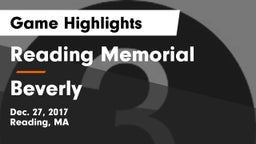 Reading Memorial  vs Beverly  Game Highlights - Dec. 27, 2017
