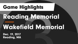 Reading Memorial  vs Wakefield Memorial  Game Highlights - Dec. 19, 2017