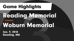 Reading Memorial  vs Woburn Memorial  Game Highlights - Jan. 9, 2018