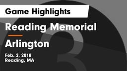 Reading Memorial  vs Arlington  Game Highlights - Feb. 2, 2018